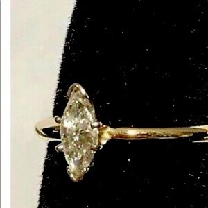 3/8ct Marquis Diamond Engagement Ring